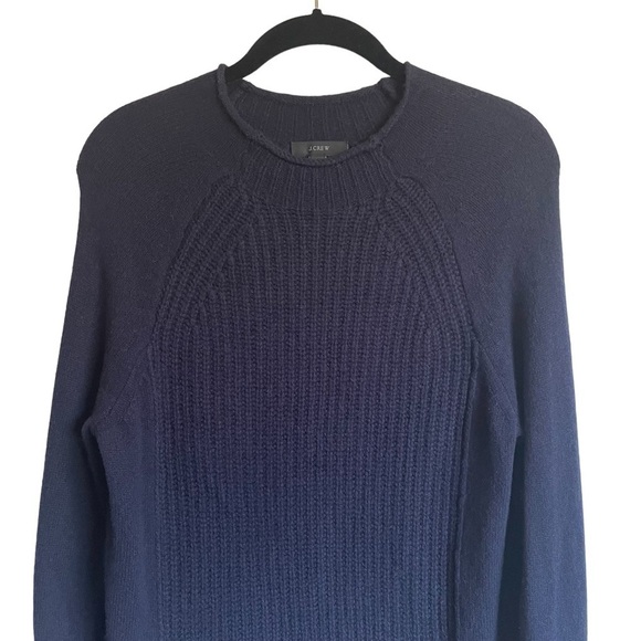 J Crew Wool Mockneck Tunic Sweater Navy Style H4391 - Picture 2 of 14